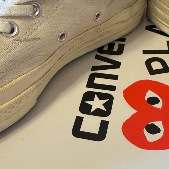 Converse White and Red High-Top Sneakers - Picture 6 of 7